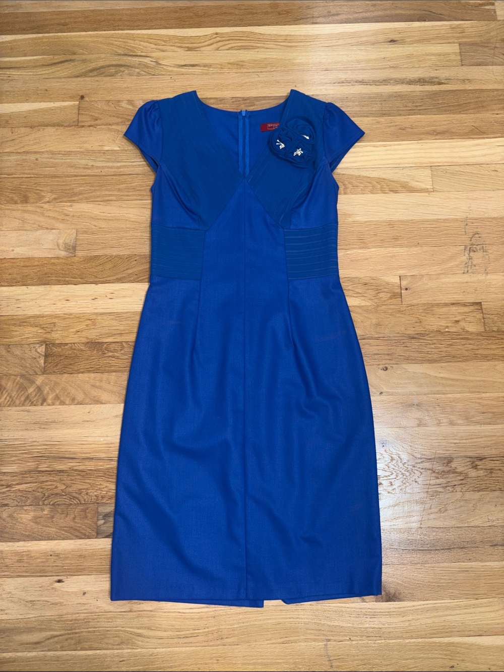 Royal Blue Cap-Sleeve Sheath Dress
